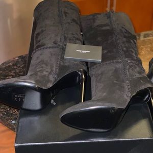 Fire. St Laurent knee high boots.